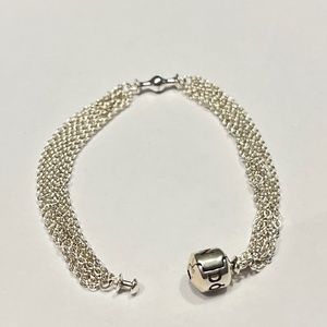Retired Pandora Multistrand Clip Bracelet